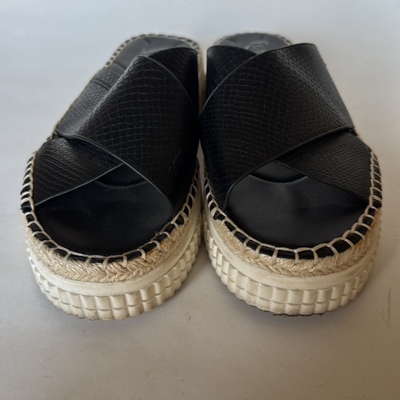 FRANCO SARTO Birch Black Vegan Leather Platform Espadrille Sandals 7.5 EUC $100 - Picture 8 of 10
